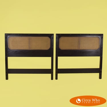 Pair of Faux Bamboo and Cane Twin Headboards
