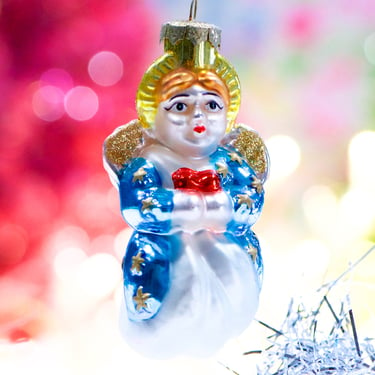 VINTAGE: Angel Glass Ornament - Blown Figural Glass Ornament - Christmas - Holidays - Christmas Ornament - SKU 30-403-00017757 