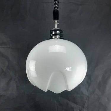 1 of 3 Vintage Space Age Pendant Lamp, Artichoke Lamp, Cased White Ceiling Lamp, Peill & Putzler Style, Mcm Light, Vintage White Artichoke 