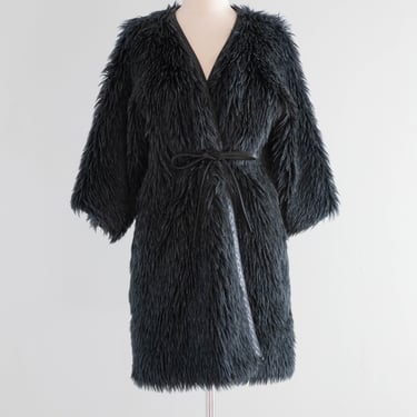 Iconic 1960's Bonnie Cashin Noh Coat With Leather Sash and Trim / SM