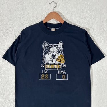 Vintage 1982 UW Huskies Champions UW Vs Iowa T-Shirt Sz. L