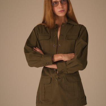 1960s YSL Olive Safari Coat