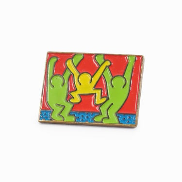 Keith Haring Pin Vintage Keith Haring x Obey Dancing Figures 
