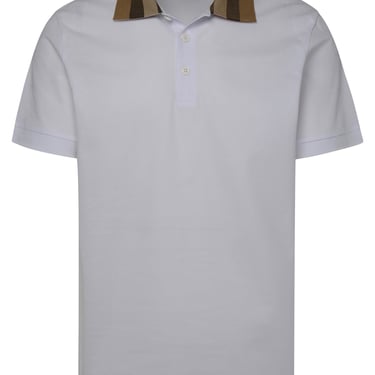 Burberry Man Cody White Cotton Polo Shirt