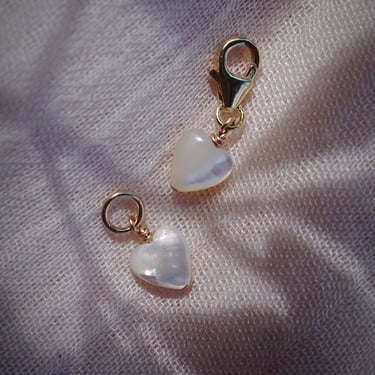 Mother of Pearl Heart Shell Charm 