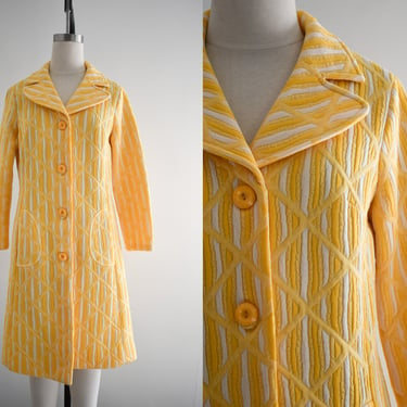 1960s/70s Yellow Textured Knit Coat 
