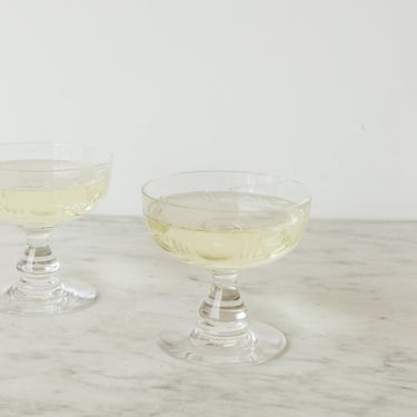 Pair of Cut Crystal Dessert Coupes