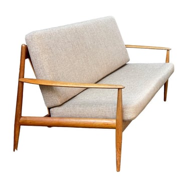 Free Shipping Within Continental- Vintage Danish ModernTeak Sofa Arm Chair by John Stuart.Original Upholstery 