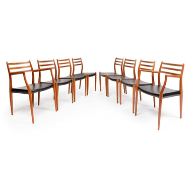 Vintage Niels Otto Møller 78 & 62 Dining Chairs in Solid Teak Set of 8 