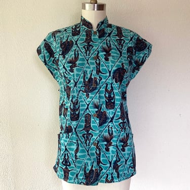 1940s Hawaiian Tea Timer cotton shirt 