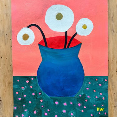 Blue Vase // Painting on Paper // 9x12 