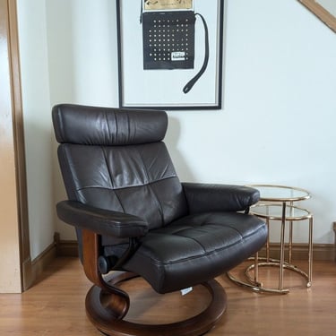 Ekornes Stressless Brown Leather Lounge Chair Recliner