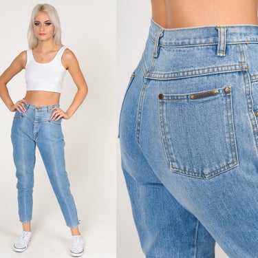80s Ankle Zipper Jeans Skinny Jeans High Waisted Jeans Faded Denim Zip Up Jeans Cigarette Pants 1980s Vintage Slim Extra Small xs 25 Short 