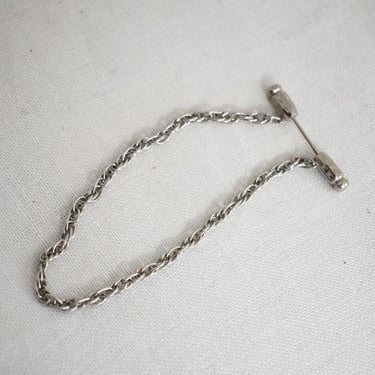 1950s/60s Silver Swag Chain Tie Bar 