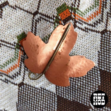 Sweet Vintage 70s 80s Copper Leaf Brooch 