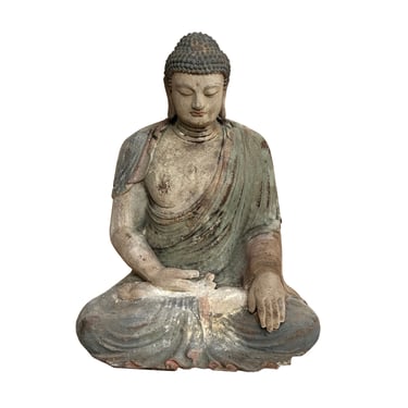 Chinese Rustic Wood Sitting Gautama Amitabha Buddha Statue ws2710E 