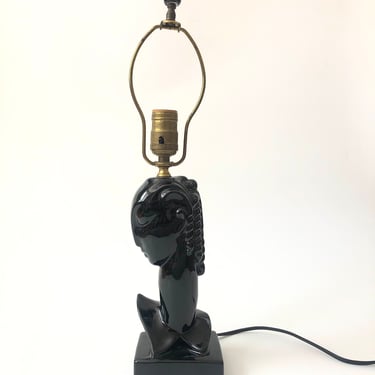 Vintage 80s Deco Bust Table Lamp 