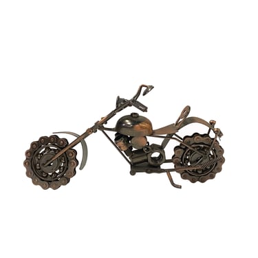 Copper Bronze Color Metal Mechanic Motorcycle Display Art Figure ws2028E 