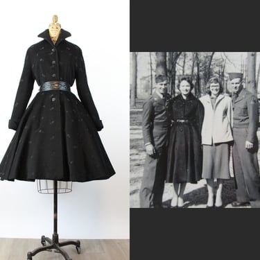 1950s wool PRINCESS belted coat small medium | new fall 