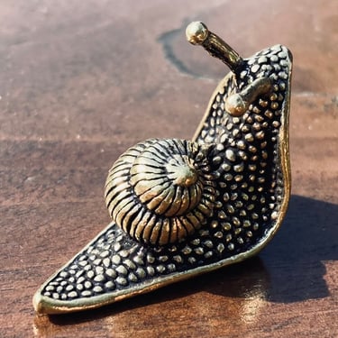 Miniature Brass Snail Figurine