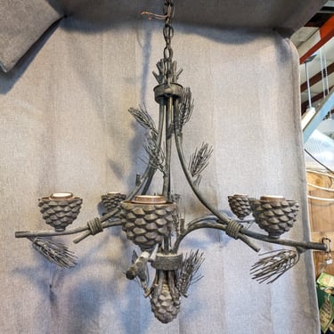 Rustic Pinecone Chandelier 37.5 x 26