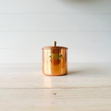 1970's Small Copper Tea Canister 4.25 Inches Tall 