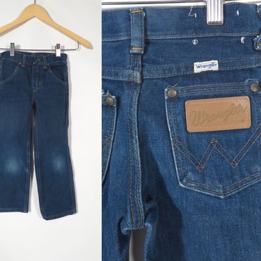Vintage 70s Kids Wrangler No Fault Denim Made In USA All Cotton Jeans Size 6 Slim 