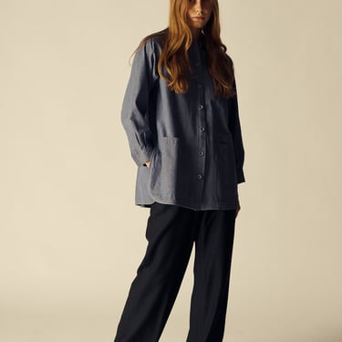 Ysl Chambray Smock Blouse