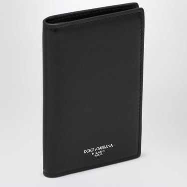 Dolce&Gabbana Black Leather Vertical Card Holder With Logo Men