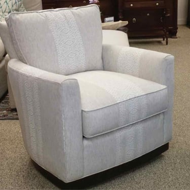 Wesley Hall 'Freemont' Swivel Chair in Oyster with Navajo Pattern Stripe