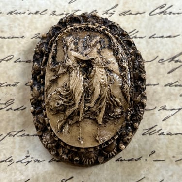 vintage cameo brooch the muses carved pin 