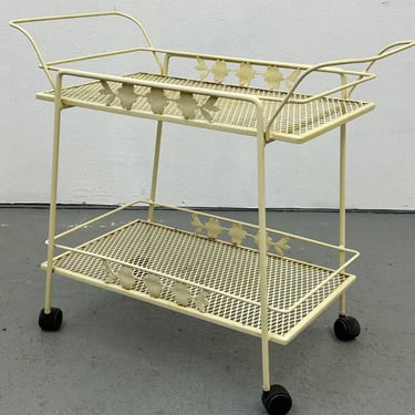 Vintage Woodard Wrought Iron Tea Trolley