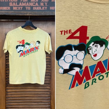 Vintage 1970’s Dated 1974 The Marx Brothers Cartoon Tee Shirt, Comedy Team, Cotton, 70’s T-Shirt, Vintage Clothing 