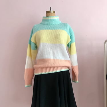 1980's Pastel Ice Cream Striped Sweater 