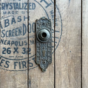 1880s Brass Victorian Eastlake Ornate Door Back Plate 
