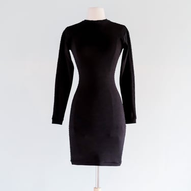 Vintage 1990's Black Spandex Mini Dress by Liza Bruce / S