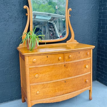 Birdseye Maple Dresser with Vanity Mirror