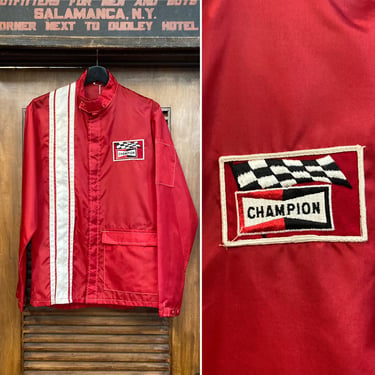 Vintage 1960’s “Champion” Hot Rod Nylon Mod Racing Windbreaker Jacket, 60’s Mod, 60’s Racing Jacket, 60’s Windbreaker, Vintage Clothing 