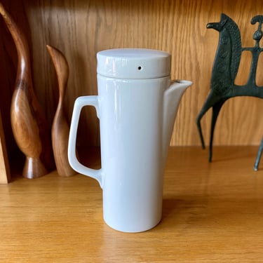 LaGardo Tackett for Schmid coffee pot / midcentury modern white ceramic carafe 
