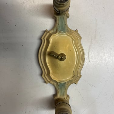 Brass 2 Bulb Antique Polychrome Light 11” X 5” X 3.5”