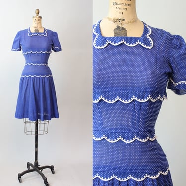 1930s DORIS DODSON swiss dot dress xs | new spring 