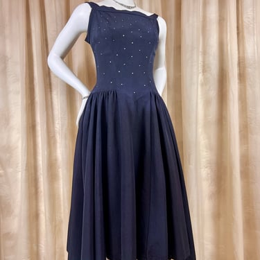 1950's Rhinestone Studded Cocktail Dress