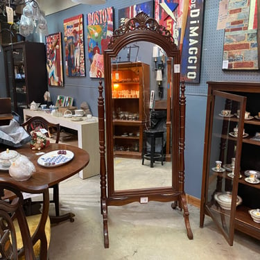 Victorian Carved Full-Length Standing Mirror