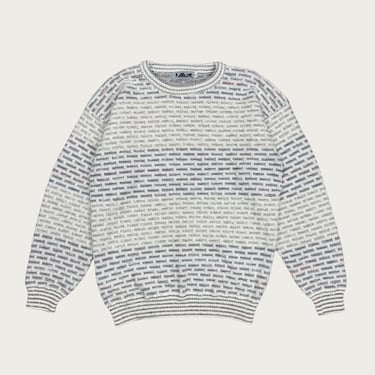 (L) White Rainbow Stitch Sweater