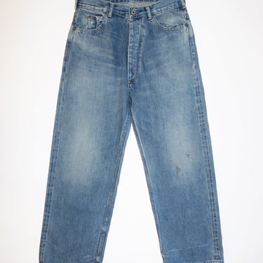 Selvedge Deep Denim Rinse Baggy Cut Jean in Light Vintage