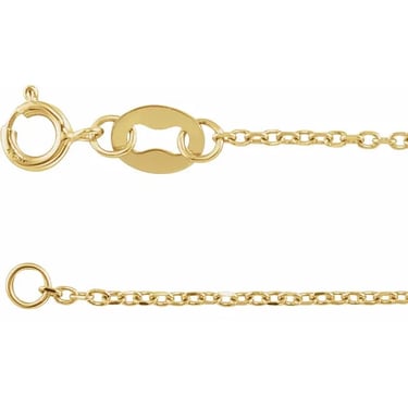 14K Yellow Gold Diamond Cut Cable Chain - 7" Bracelet