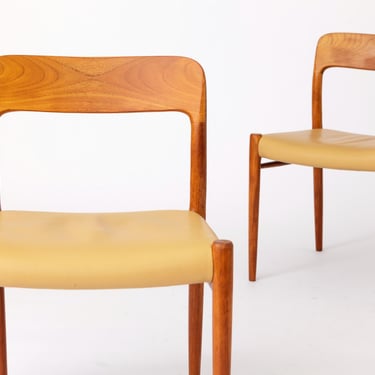 2 Niels Moller Chairs, model 75, Danish, teak, 1950s vintage 