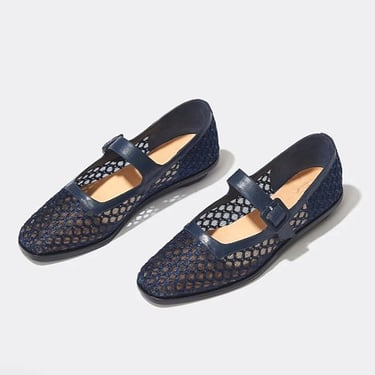 Zou Xou Eugenia Flat in Indigo Mesh (Size: 39)
