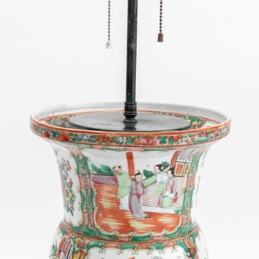 Chinese Famille Rose Porcelain Vase Mounted Lamp