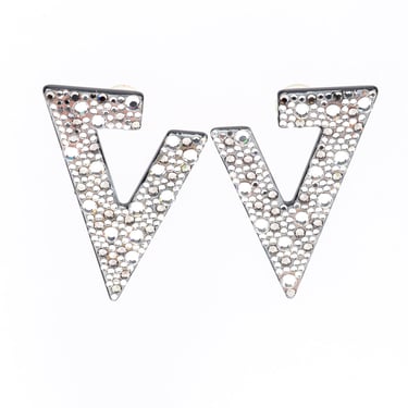 Crystal Rhinestone Split Triangle Earrings